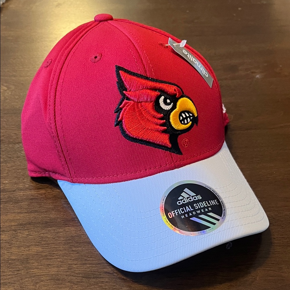 Adidas Louisville Cardinal S/M Red and White Cap with Cardinal Logo